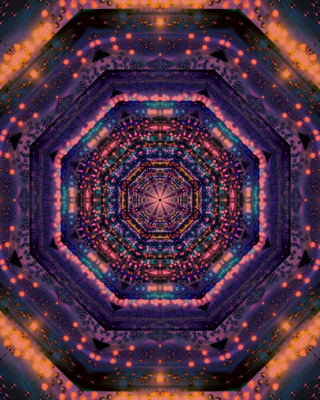 Neon Tunel Osemkotnik Kaleidoskop VJLoops 60fps Ohranjevalnik Zaslona 4:5 Instagram