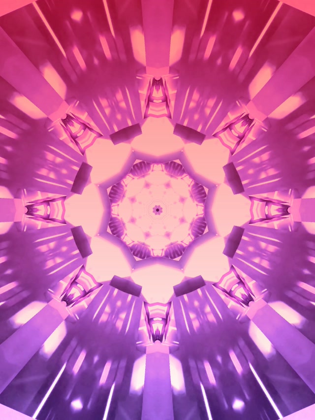 VJLoops Neonski Predor Rožnata Spirala Kaleidoskop 3:4 iPad Portret 60fps Ohranjevalnik Zaslona