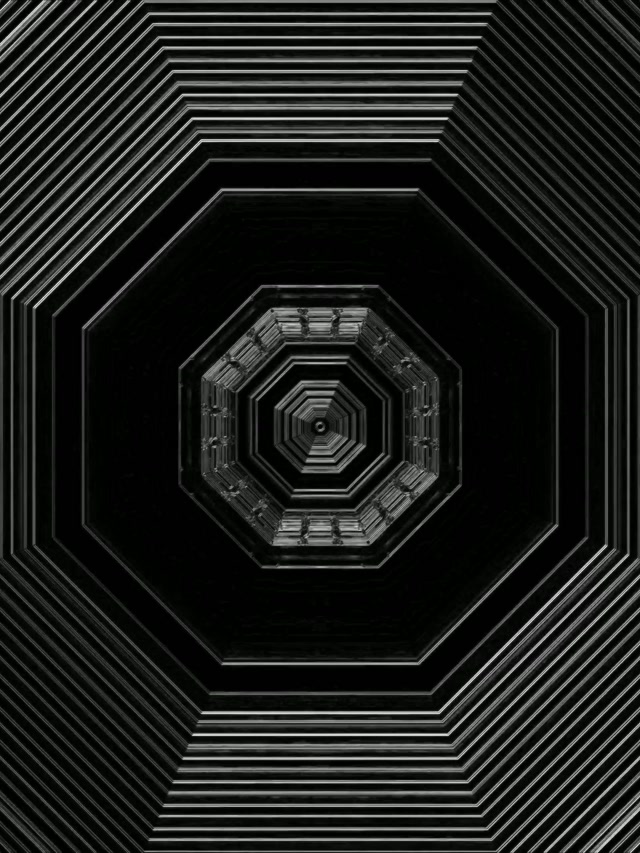 Neon Tunel Oktagon Vrtinec VJ Loop 3:4 iPad Pokončno 60fps Ohranjevalnik Zaslona