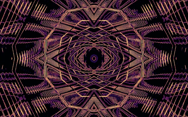 Neon Tunel Zlat Fraktal Kaleidoskop VJ Loop 16:10 Macbook 60fps Ohranjevalnik Zaslona