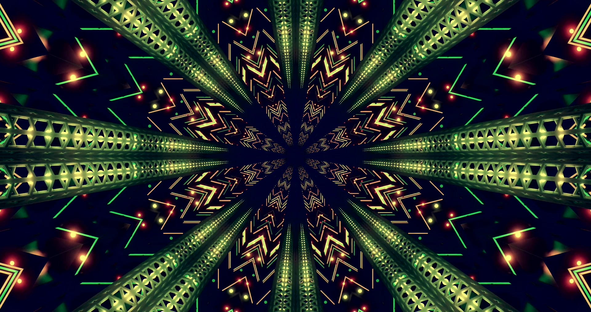 4k uhd 60fps ekrani tunel neon gjelbër zigzag modele vj loop windows 11 pc