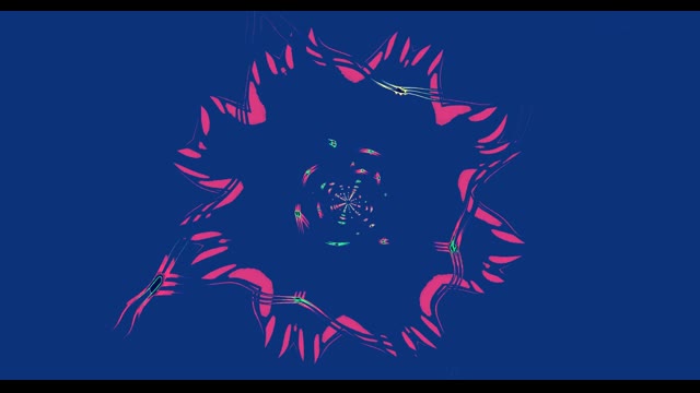 Tentakula Korall Rozë Abstrakte Spiral Lëvizje Lak mbi Sfondi Blu të Thellë