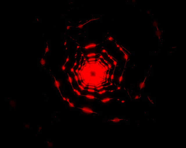 Red Pulsating Octagon Neon Tunnel 5:4 Industrial 60fps VJ Loop Screensaver