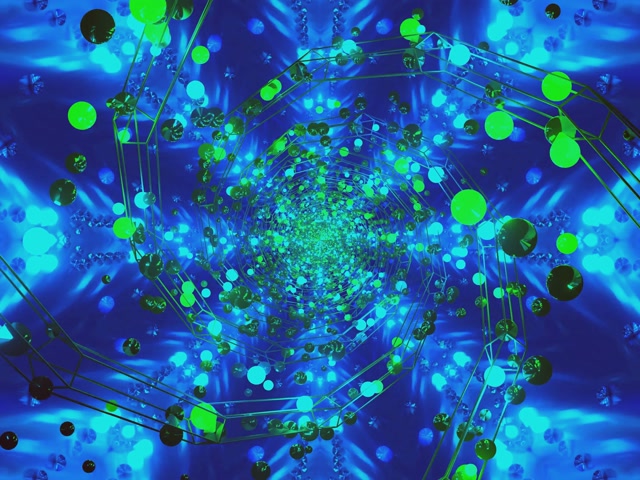 Tunel Neon Vj Loop Vorbull Glob i Gjelbër Blu 4:3 Classic 60fps Screensaver