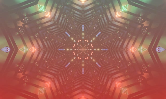 Tunel Neon Rozë Kaleidoskop Vj Loop 5:3 Wide 60fps Screensaver