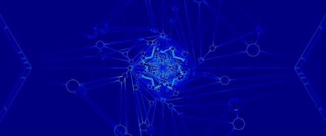 Tunel Neon Blu Rrjet Ruajtës Ekrani 60fps 2.39:1 Cinemascope VJ Loop