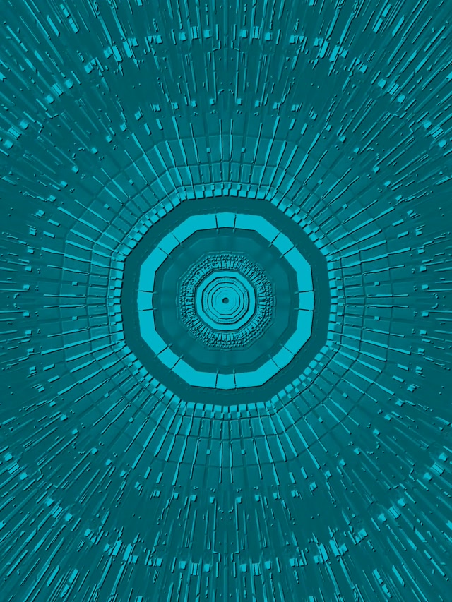 Teal Octagon Neon Tunnel Vj Loop 60fps Screensaver 3:4 iPad Portrait