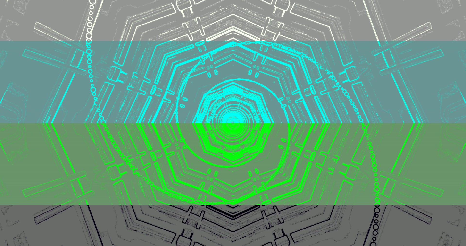 Tunel Neon Ruajtësi Ekrani Cyan Jeshil Pentagon 4k UHD 60fps Vj Loop