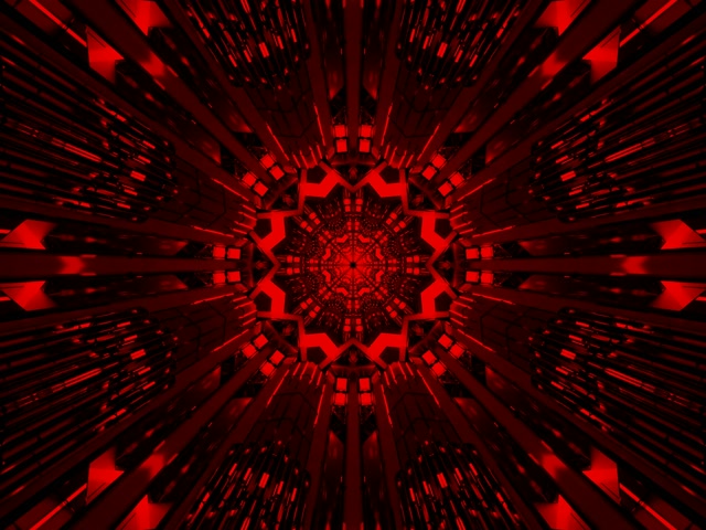 VJ loop Tunel Neon Kaleidoskop Fraktal i Kuq 4:3 Classic 60fps Screensaver