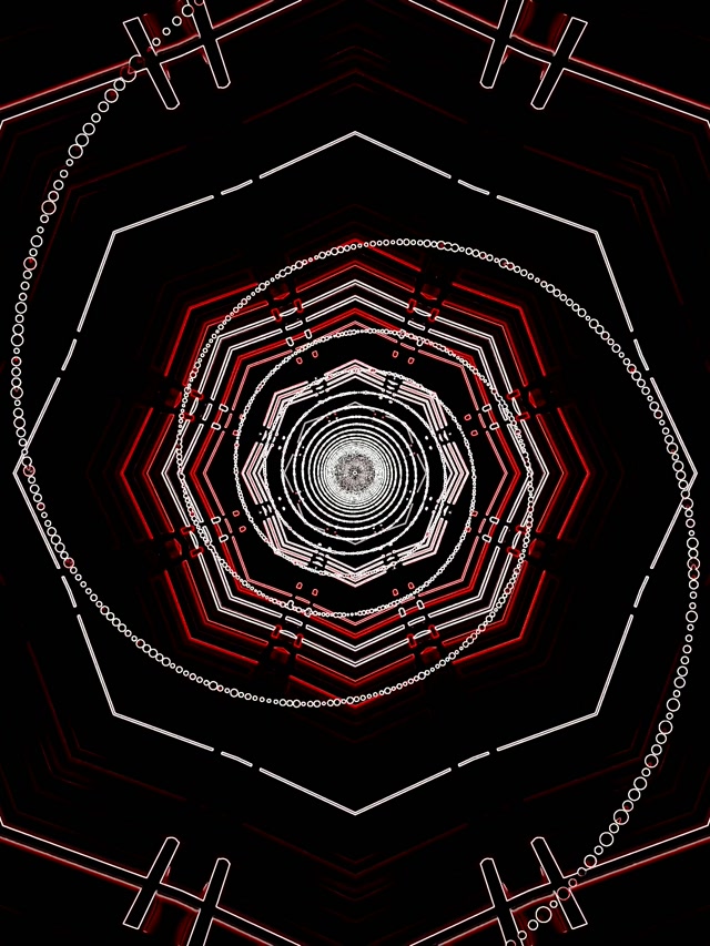 Tunel Neon i Kuq Vorbull Tetëkëndësh Screensaver 3:4 iPad Portrait 60fps Vj Loop