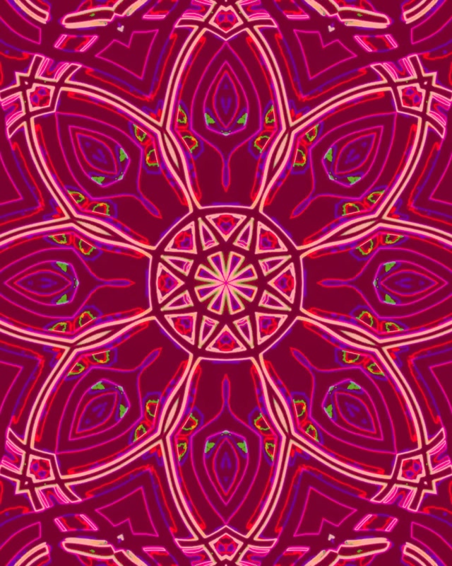 Tunel Neon Kaleidoskop Mandala VJ Loop 4:5 Instagram 60fps Screensaver