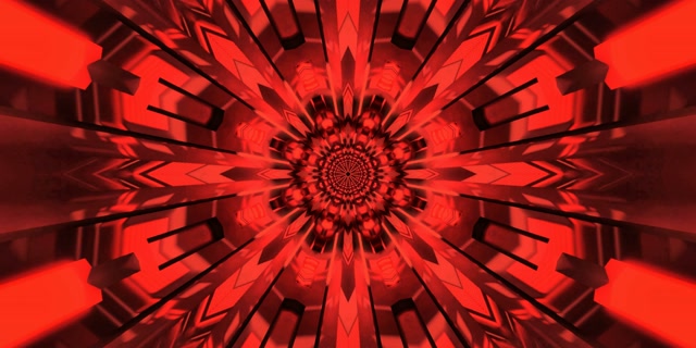 Tunel Neon të Kuq Fractal Kaleidoskop VJ Loop 2:1 Univisium 60fps Ruajtës Ekrani