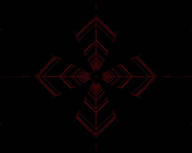 VJ loop 5:4 industrial 60fps screensaver tunel neon i kuq shigjeta kryq simetri