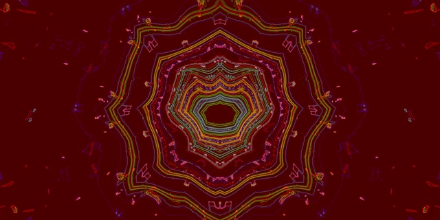 Tuneli Neon Mandala Kaleidoskop VJ Loop 2:1 Univisium 60fps Screensaver