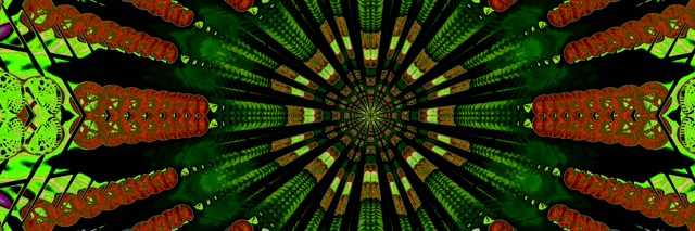 Tunel Neon I Kuq Fractal Kaleidoscope Burst VJ Loop 3:1 Triple Wide 60fps Screensaver