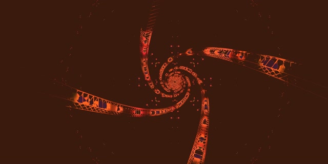 Tunel Neon Vorteks Spiral Fraktal VJ Loop 2:1 Univisium 60fps Screensaver