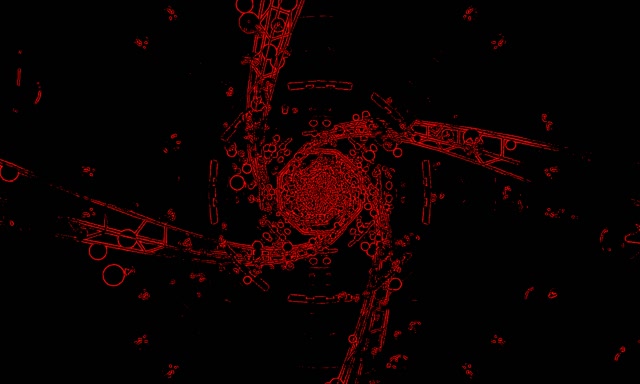 Tunel Neon Vorbull Tetëkëndësh i Kuq Vj Loop 5:3 Wide 60fps Screensaver