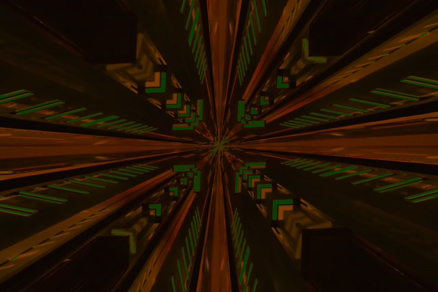 Tunel Neon Gjelbër Kaleidoskop Piksel VJ Loop 3:2 Surface 60fps Ruajtës Ekrani