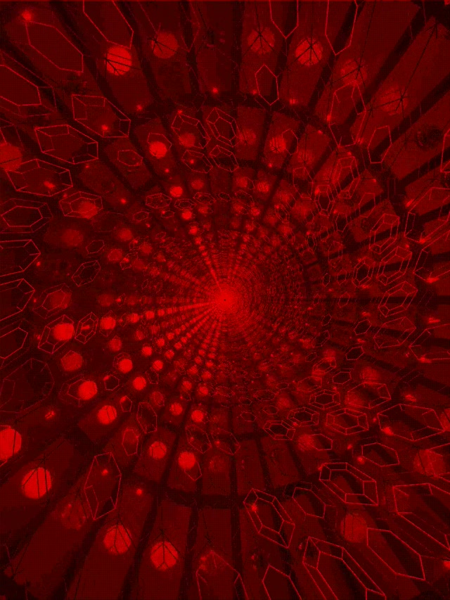 Tunel Neon Kristal i Kuq VJLoops 3:4 iPad Portret 60fps Screensaver