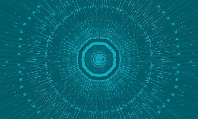 Tunel Oktagon Teal Neon VJLoops 5:3 Wide 60fps Screensaver