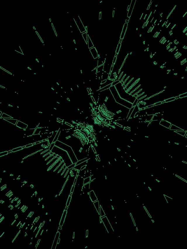 Tuneli Neon Jeshil Qark Shpërthim Vj Loop 3:4 iPad Portrait 60fps Screensaver