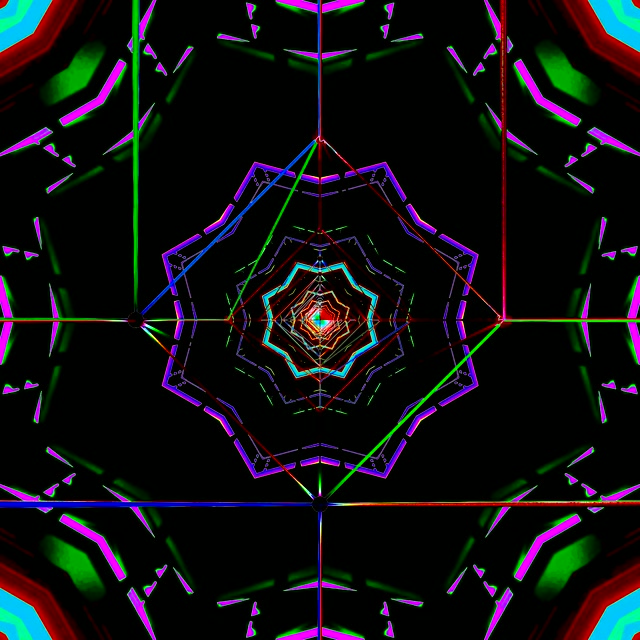 Tunel neon kaleidoskop mbrojtës ekrani windows 10 VJLoops 1:1 katror 60fps gjeometrik shumëngjyrësh