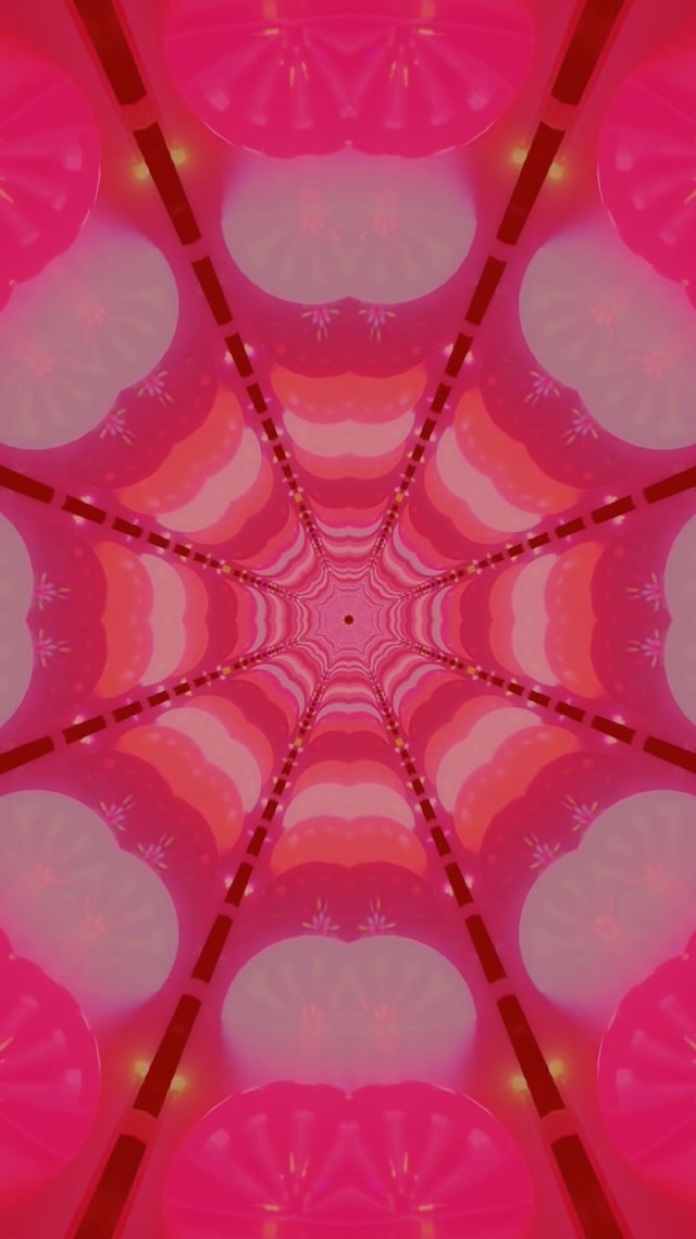 Vj loop Tunel Neon i Kuq Rrjetë Merimange Kaleidoskop 9:16 reels 60fps Screensaver