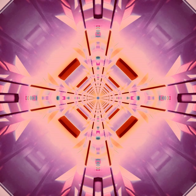 Tunel Neon Kaleidoskop Mandala VJ Loop 1:1 Square 60fps Screensaver