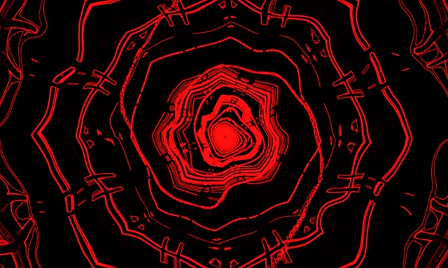 Tunel Neon i Kuq Vorbull Poligon Spiral 5:3 Wide 60fps Screensaver Vj Loop