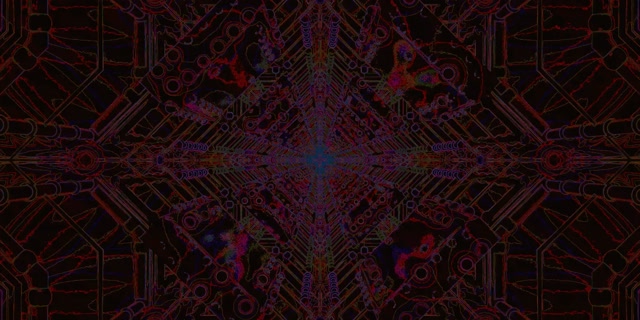 Tunel Neon Qark Cyberpunk Kaleidoskop VJ Loop 2:1 Univisium 60fps Mbrojtës Ekrani