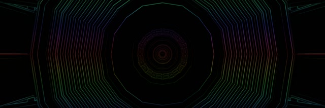 Neon Tunnel Spiraling Vortex Loop 3:1 Ultrawide 60fps VJ Animation Screensaver