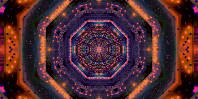 Tunel Neon Kaleidoskop Tetëkëndor VJ Loop 2:1 Univisium 60fps Screensaver