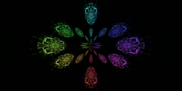 2:1 Tunel Neon Shpërthim Kryq Korridor Shumëngjyrësh 60fps Screensaver Motion Background