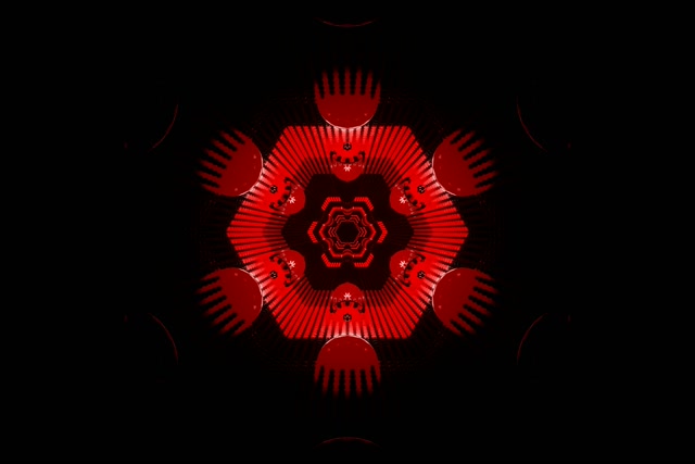 Tunel Neon I Kuq Hex Kaleidoskop Vj Loop 3:2 surface 60fps ekrankursues