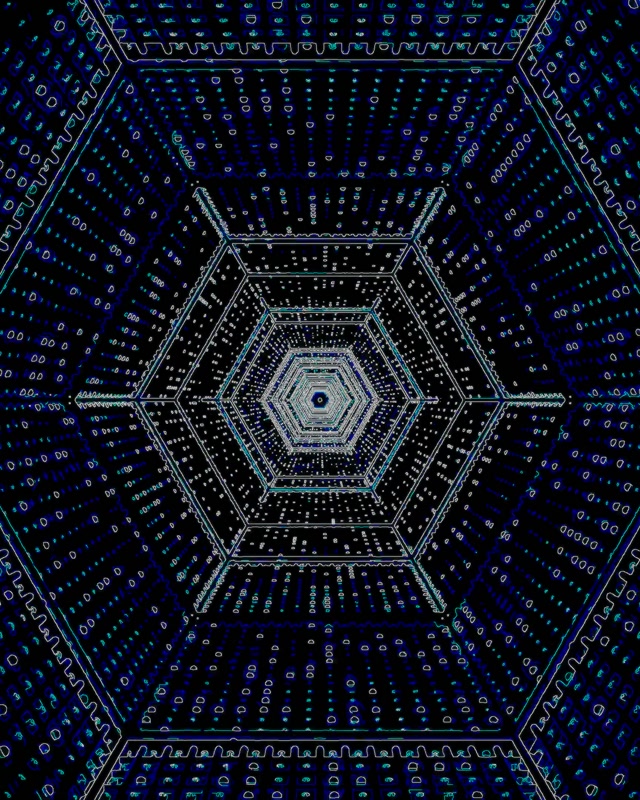 Tunel Neon Gjashtëkëndësh Vortex VJ Loop 4:5 Instagram 60fps Ruajtës Ekrani