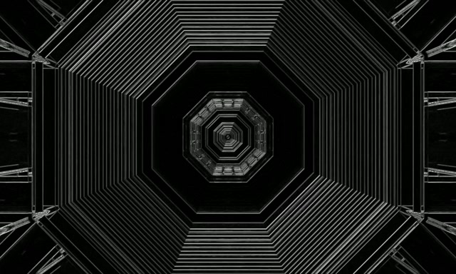 Tunel Neon Oktagon Vorbull VJ Loop 5:3 Wide 60fps Screensaver
