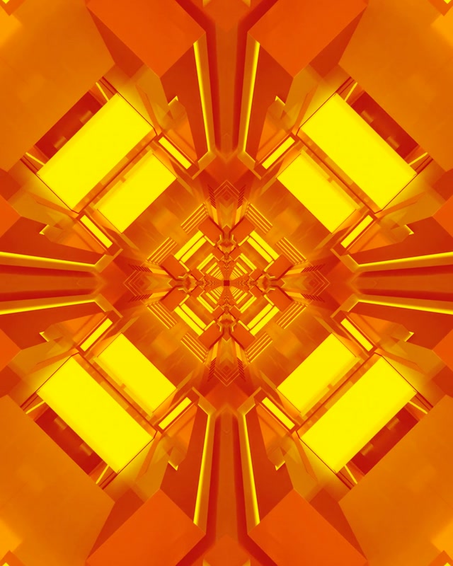 Neon Tunnel Orange Diamond Kaleidoscope Vj Loop 4:5 Instagram 60fps Screensaver