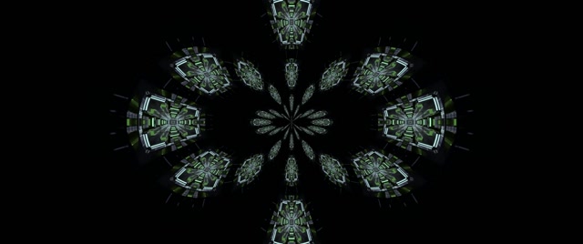 Neon Tunel Zeleni Fraktal Kaleidoskop 2.39:1 Cinemascope 60fps Screensaver VJ Loop