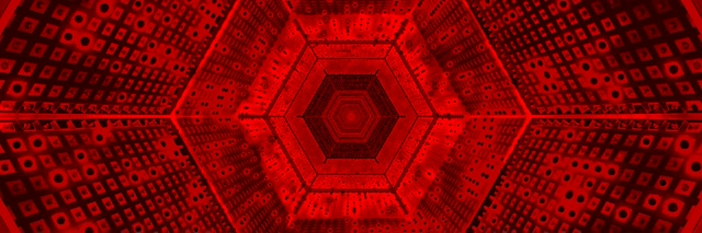 Crveni Neon Tunel Šestougao Vrtlog VJ Loop 3:1 Trostruko Širok 60fps Čuvar Ekrana