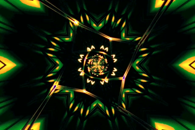 Neon Tunnel Kaleidoscope Star Burst VJ Loop 3:2 Surface 60fps Screensaver