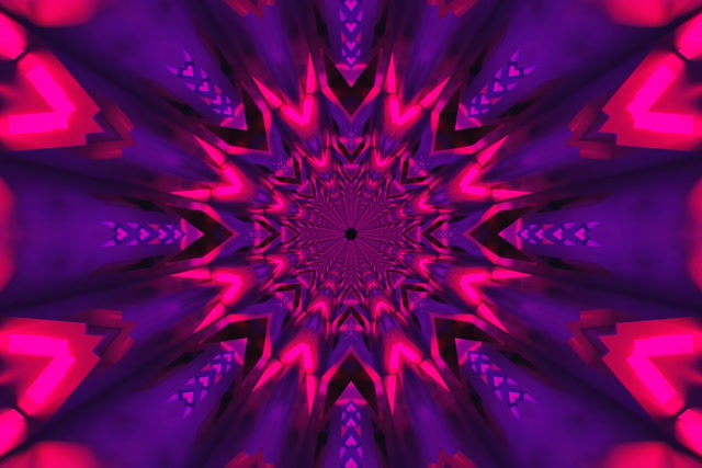 Neon Tunnel Fractal Kaleidoscope Burst VJ Loop 3:2 Surface 60fps Screensaver