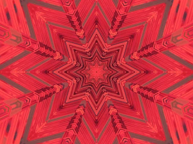 Neon Tunnel Red Star Kaleidoscope Vj Loop 4:3 Classic 60fps Screensaver