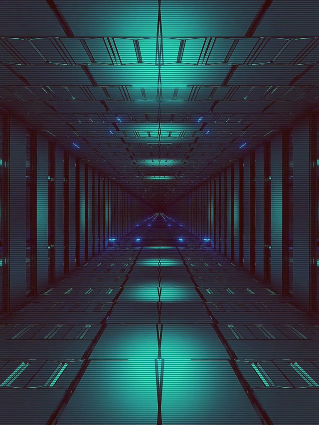 Neon Tunel VJLoops 60fps Plavo Zelena Mreža Čuvar Ekrana 3:4 iPad Portrait