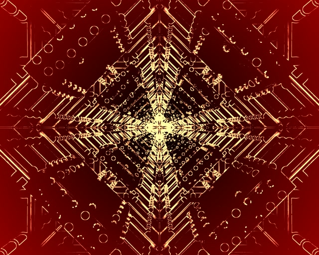 Golden Symmetric Neon Tunnel 5:4 Industrial 60fps Screensaver VJ Loop