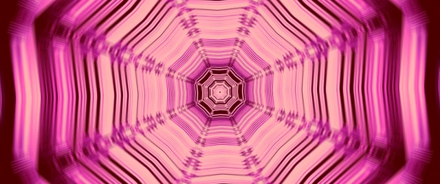 Neon Tunel Roze Oktagon Vrtlog Čuvar Ekrana 2.39:1 Cinemascope 60fps Vj Loop