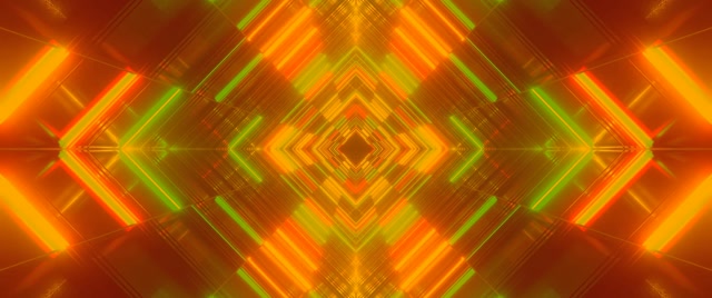 Neon Tunel Dijamantski Vorteks Crveno Narandžast VJ Loop 2.39:1 Cinemascope 60fps Čuvar Ekrana