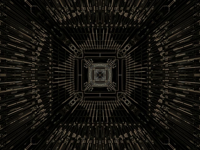 Neon Tunnel Golden Circuit Grid Vj Loop 4:3 Classic 60fps Screensaver