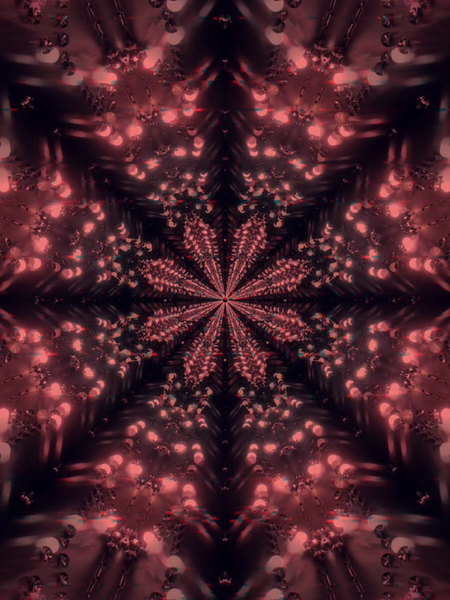 Neon Tunnel Fractal Kaleidoscope Bloom VJ Loop 3:4 iPad Portrait 60fps Screensaver