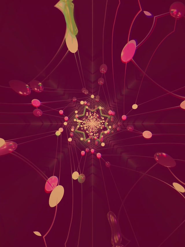 Neon Tunel Zvezda Kaleidoskop VJ Loop 3:4 iPad Portret 60fps Čuvar Ekrana