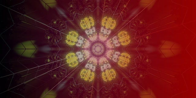 Neon Tunnel Red Fractal Kaleidoscope Star VJ Loop 2:1 Univisium 60fps Screensaver